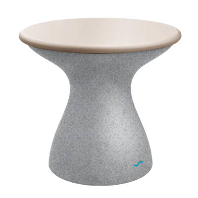 Ledge Lounger Autograph Standard Side Table - Cloud Lid, Granite Gray Base